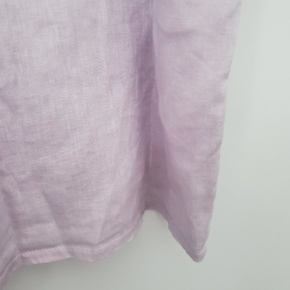 Lilac Oversized Linen Button Down Shirt Women's Size 3XL All Linen 100% Comfy - Picture 6 of 8